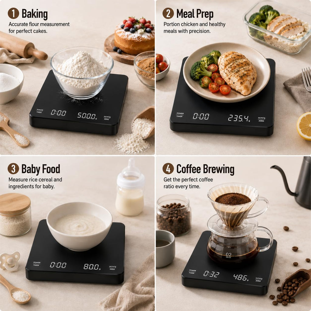 Rechargeable Digital Coffee Scale with Timer A506300