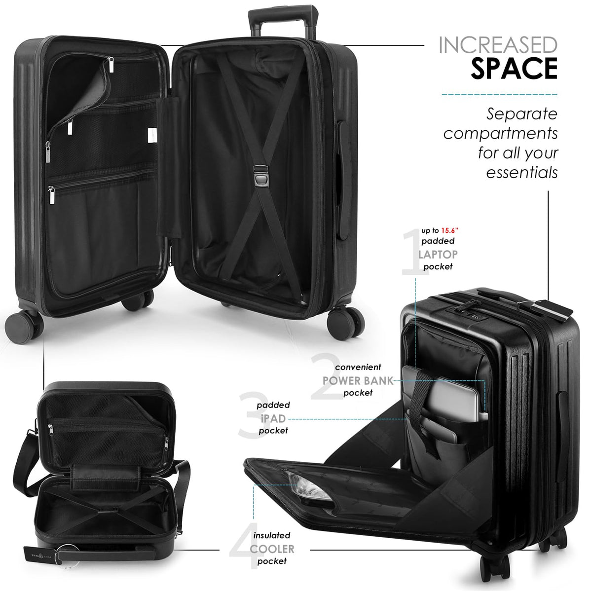 20 Inch Carry On Luggage with Wheels K34471