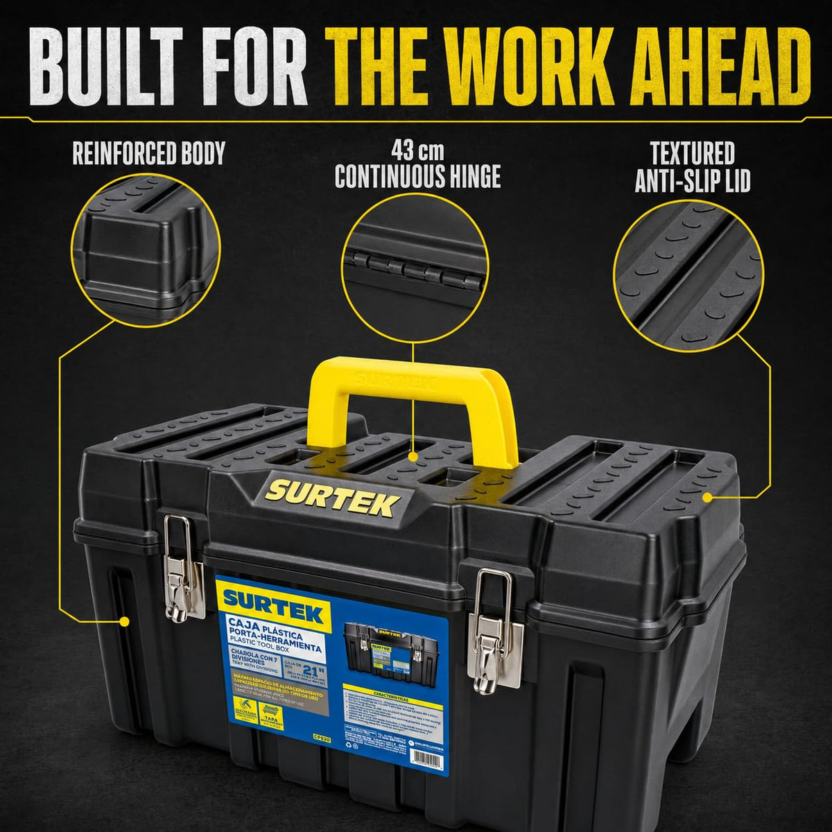 21" x 11" x 10" Black Mobile Tool Box R86341