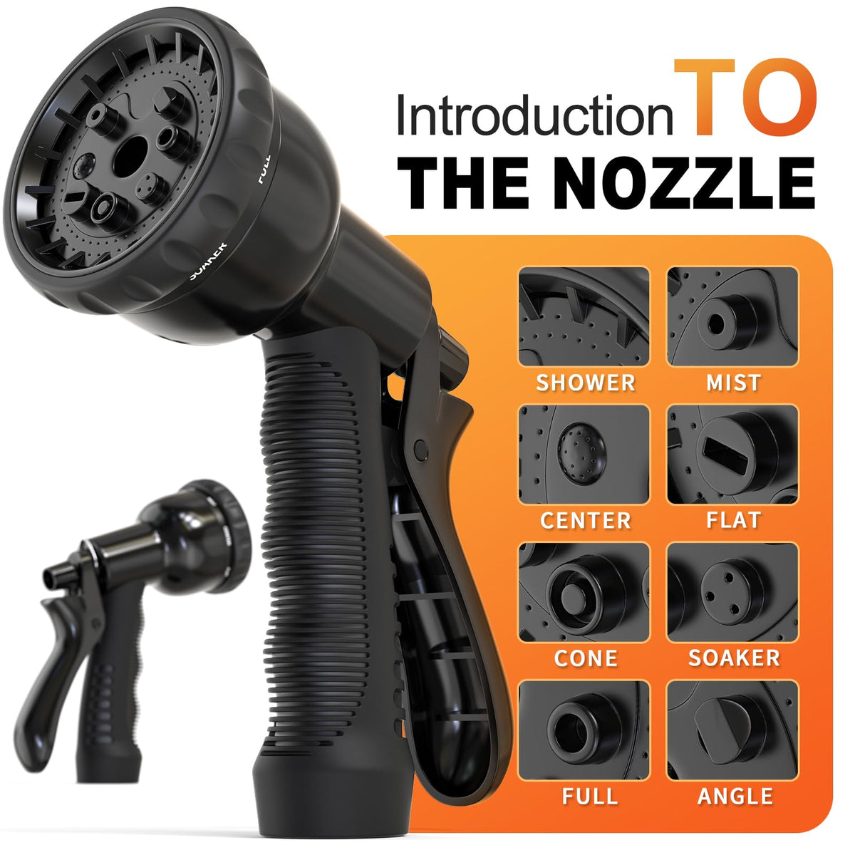 100FT x 3/8" Coil Expandable Garden Hose with 8 Patterns Spray Nozzle P413