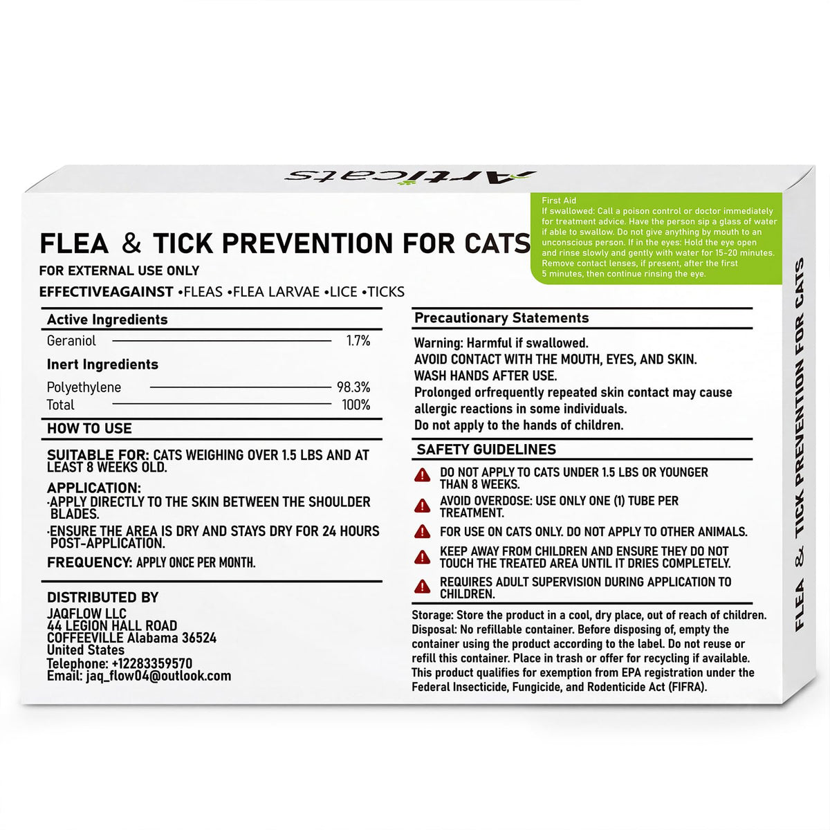 Flea and Tick Prevention for Cats & Kittens, Topical Cat Flea and Tick Treatment 6-Dose E8545