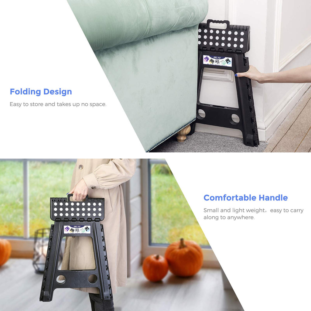 Black 1 Pack Folding Plastic Step Stool P24688