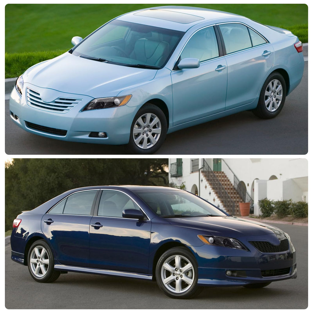 Compatible with 2007-2009 Toyota Camry Headlights Assembly Black Housing Amber Reflectors Left and Right Pairs B84523