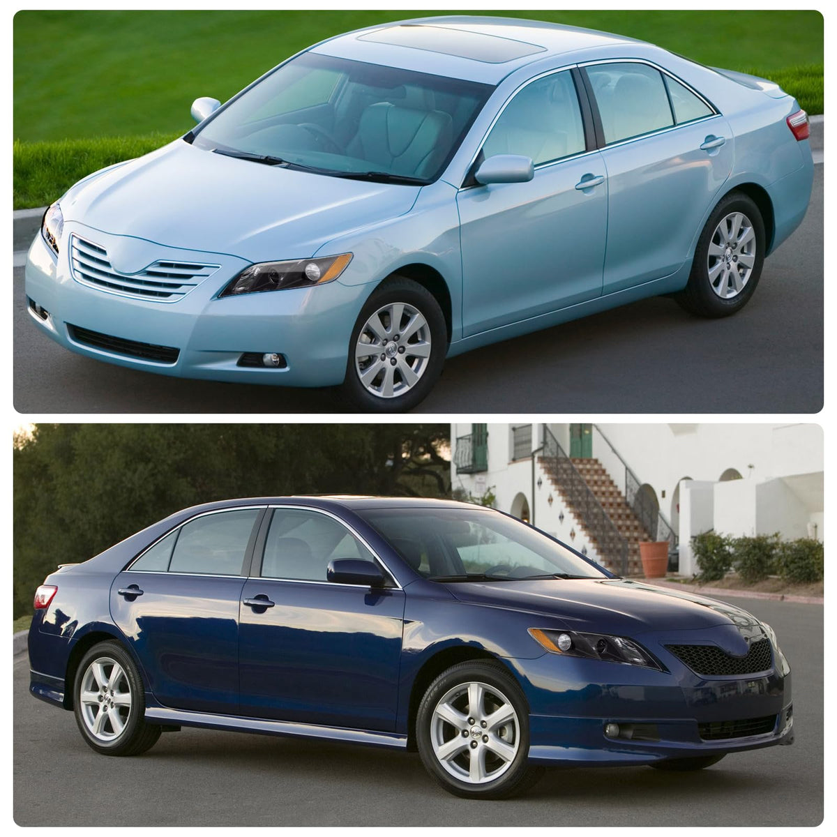 Compatible with 2007-2009 Toyota Camry Headlights Assembly Black Housing Amber Reflectors Left and Right Pairs B84523