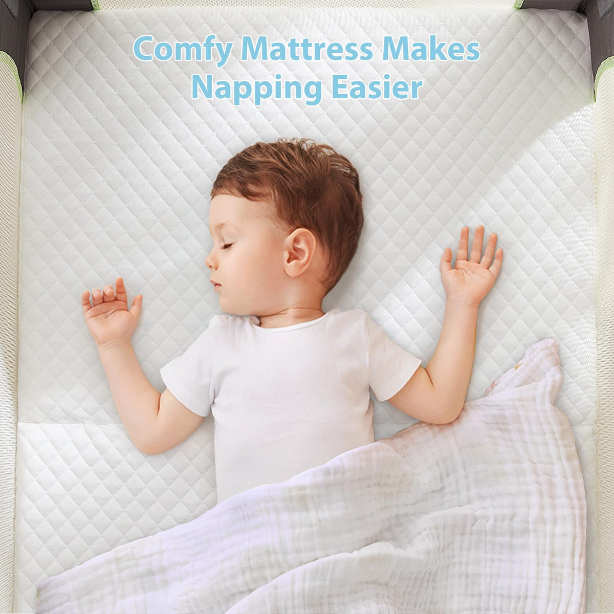 3" Waterproof Memory Foam Pack and Play Mattress White V5936