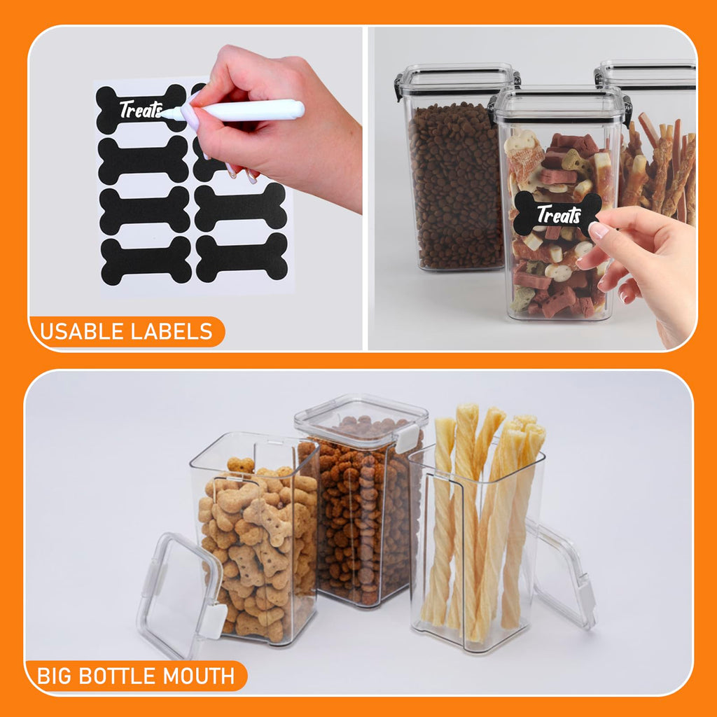 3 Pack Airtight Pet Food Storage Containers with Locking Clips P5270