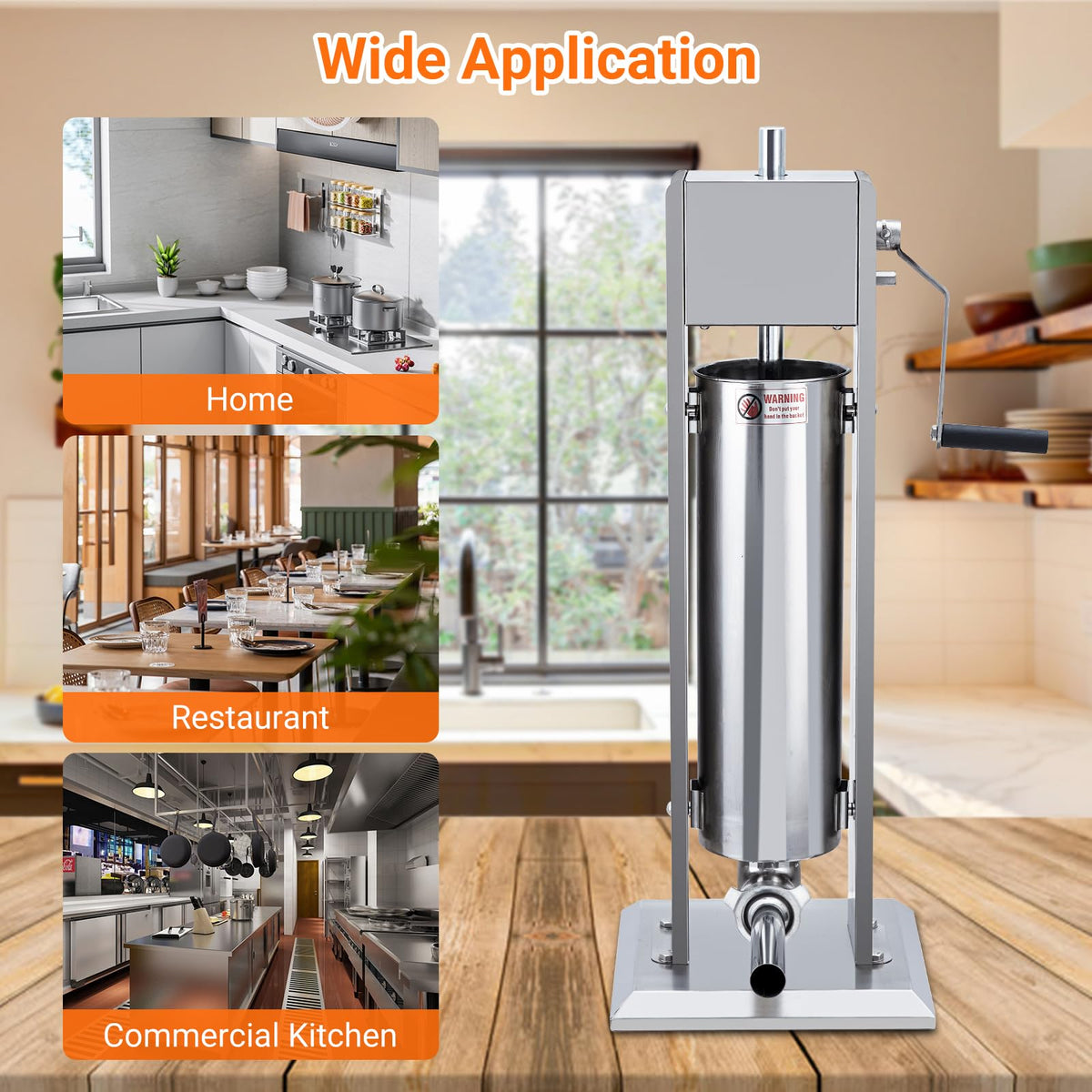 Heavy Duty Stainless Steel 15LBS Manual Sausage Stuffer Machine H2245