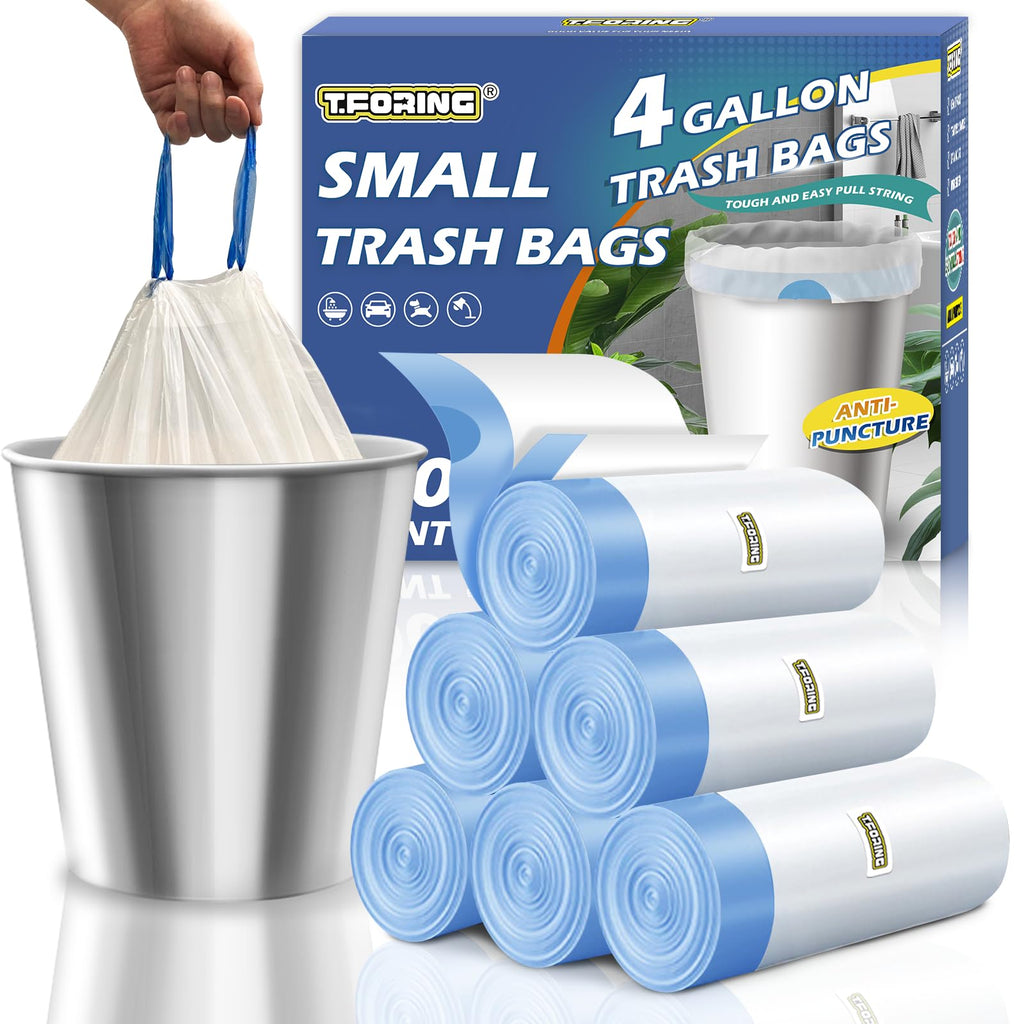 4 Gallon Drawstring Unscented Trash Bags 120 Count M40489
