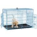 Folding Metal Dog Crate with Plastic Tray & Divider P7536