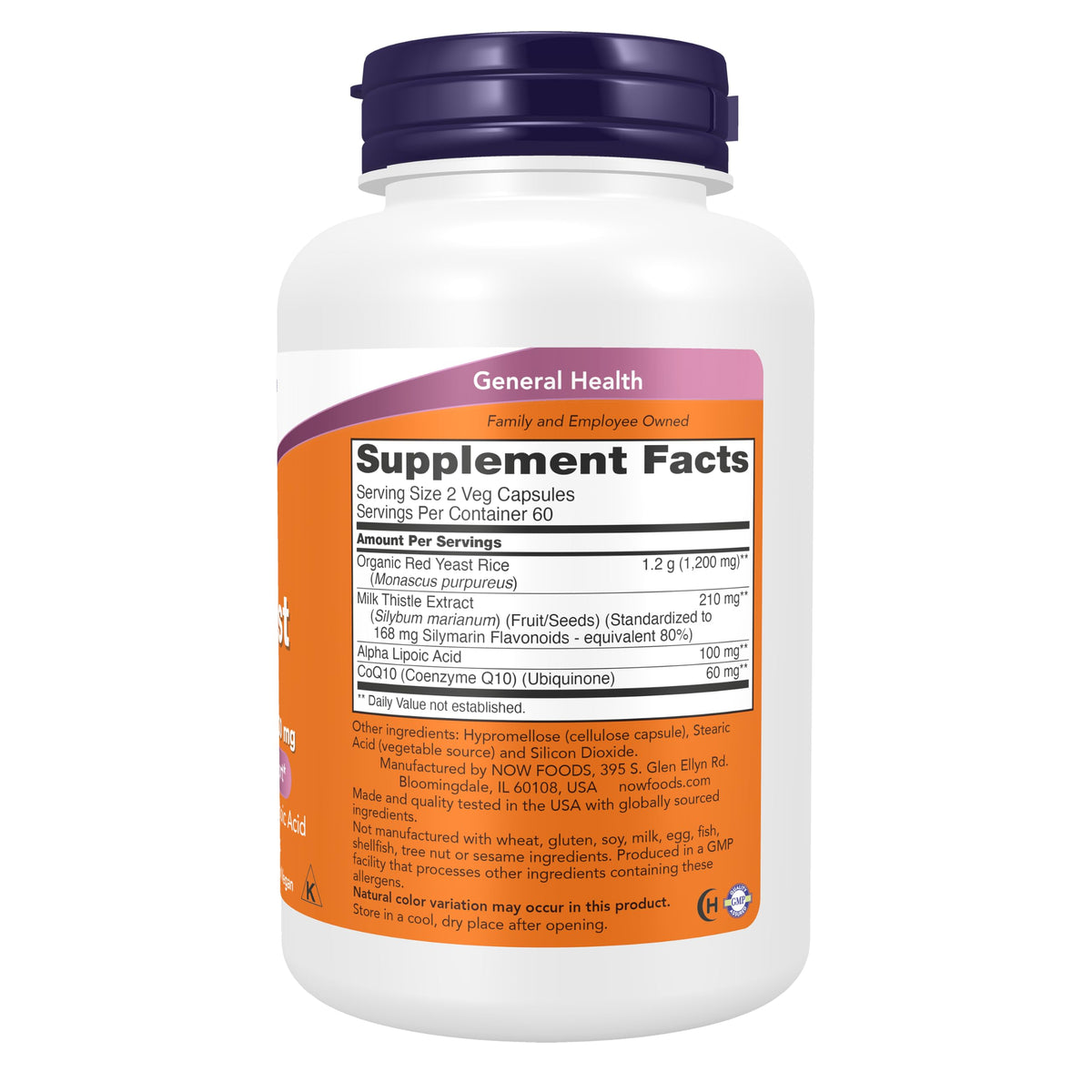 Red Yeast Rice with CoQ10, Milk Thistle, ALA, 120 Veg Caps V11800