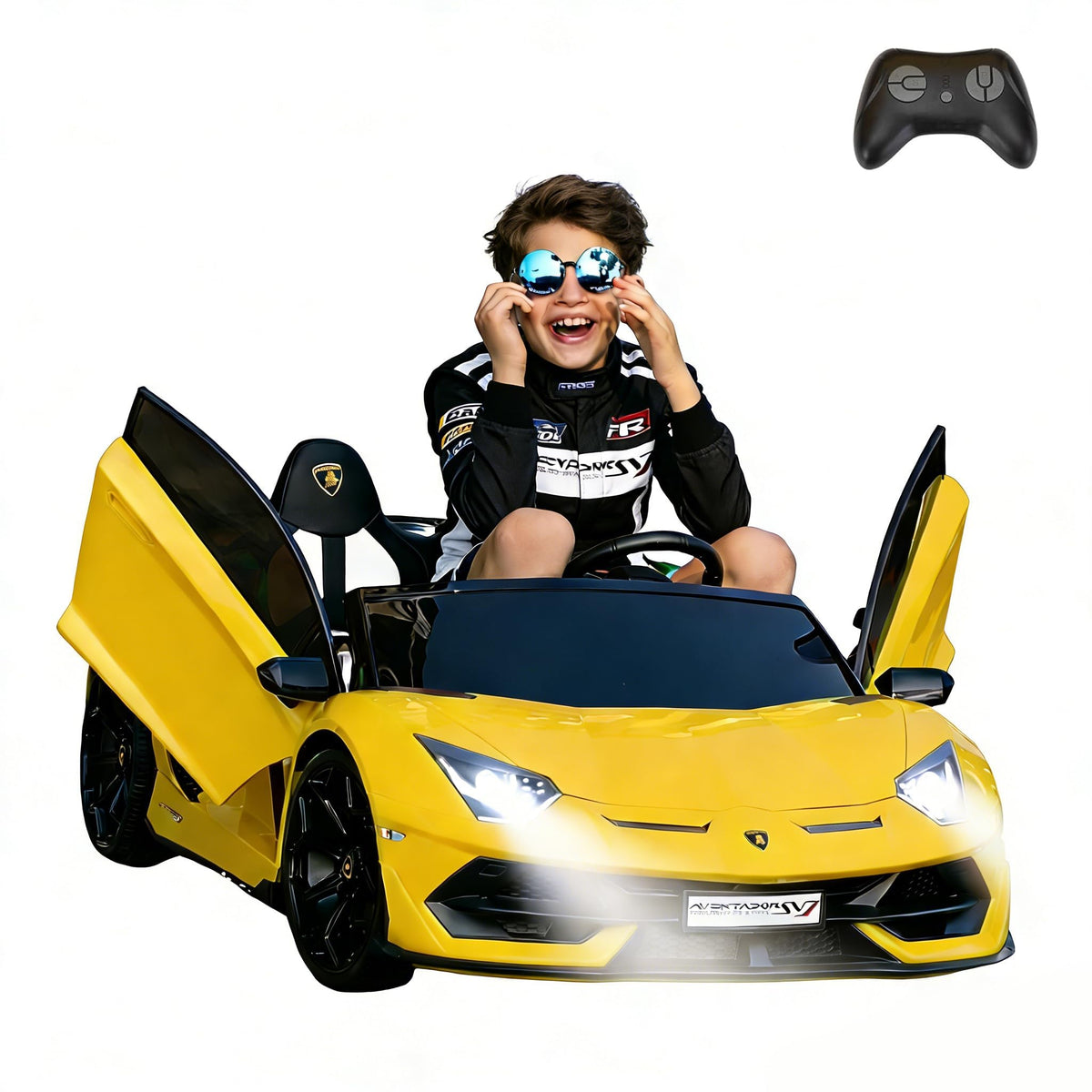 2-Seater Kids Ride on Car, 24V Electric Vehicle, Yellow L99781