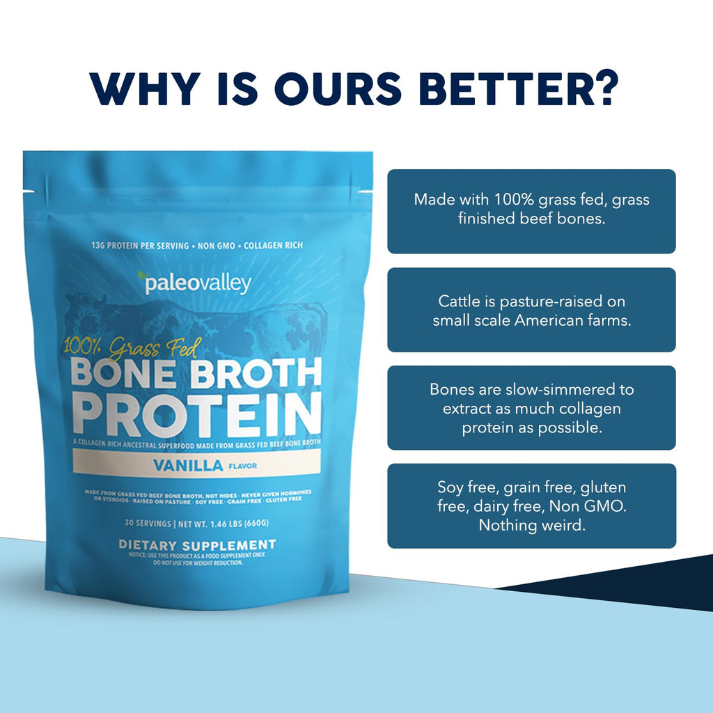 Grass Fed Bone Broth Protein Powder Vanilla P534