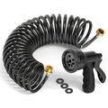100FT x 3/8" Coil Expandable Garden Hose with 8 Patterns Spray Nozzle P413
