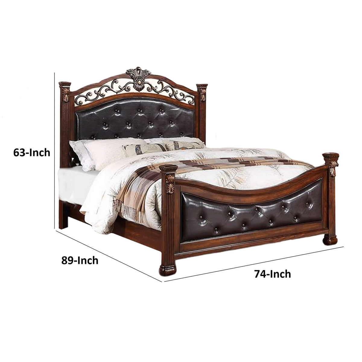 California King Button Tufted Upholstered Bed Z883