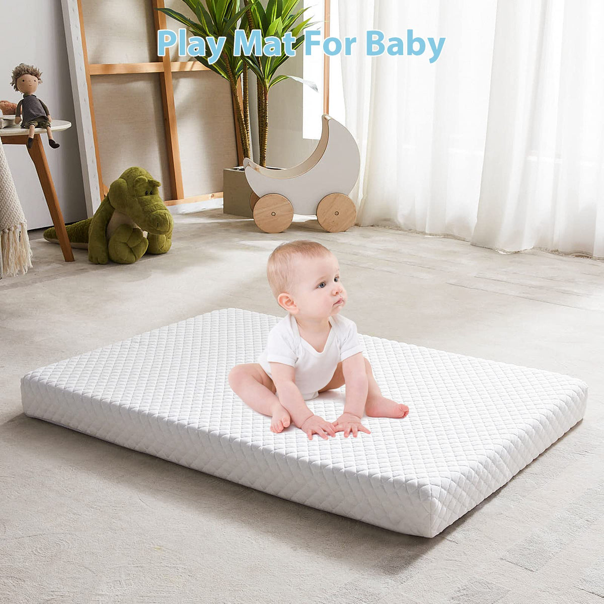 3" Waterproof Memory Foam Pack and Play Mattress White V5936