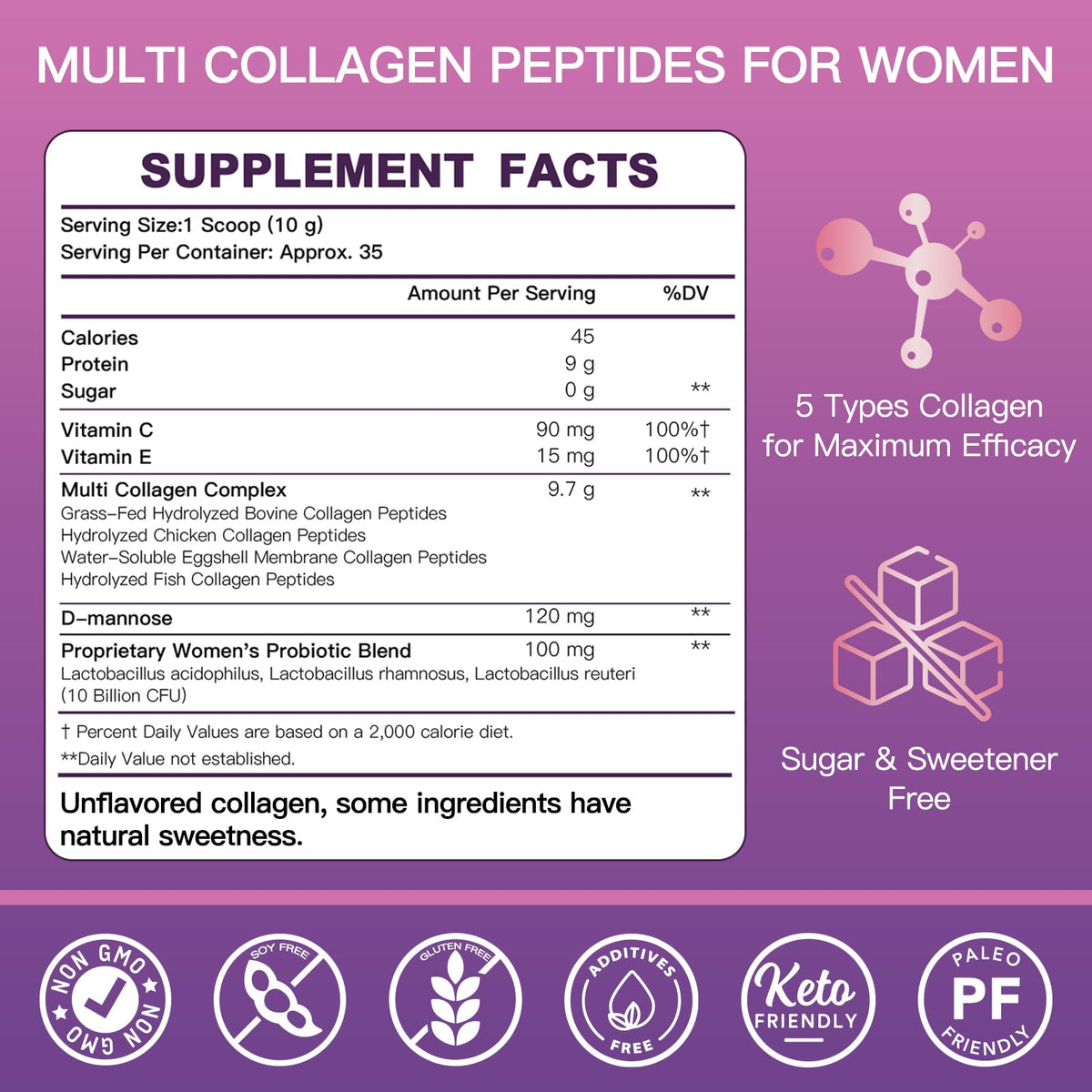 Unflavored Multi Collagen Peptides N1550