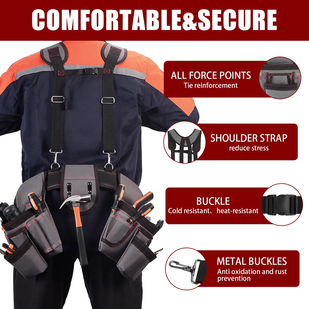 Heavy Duty 22 Pockets Adjustable Tool Belt F62155