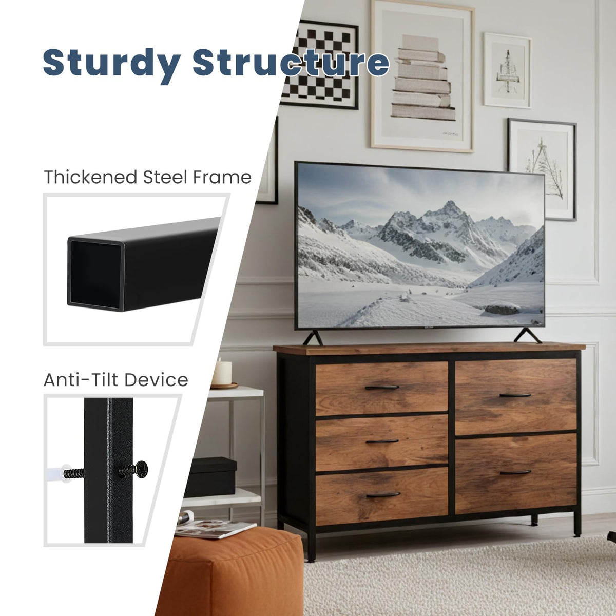 5 Drawer TV Stand J1824