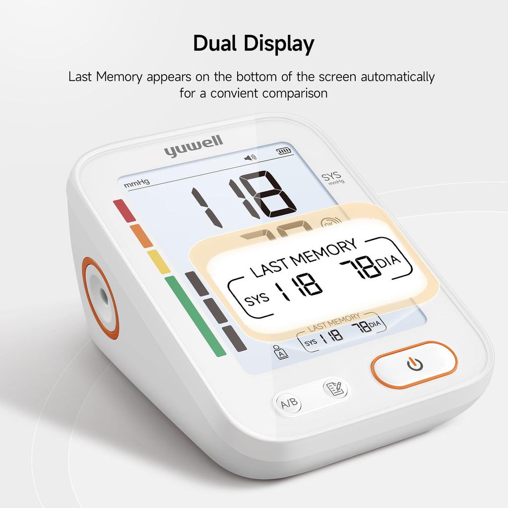 Upper Arm Blood Pressure Monitor with Adjustable Arm Cuff and Backlit Display K871713