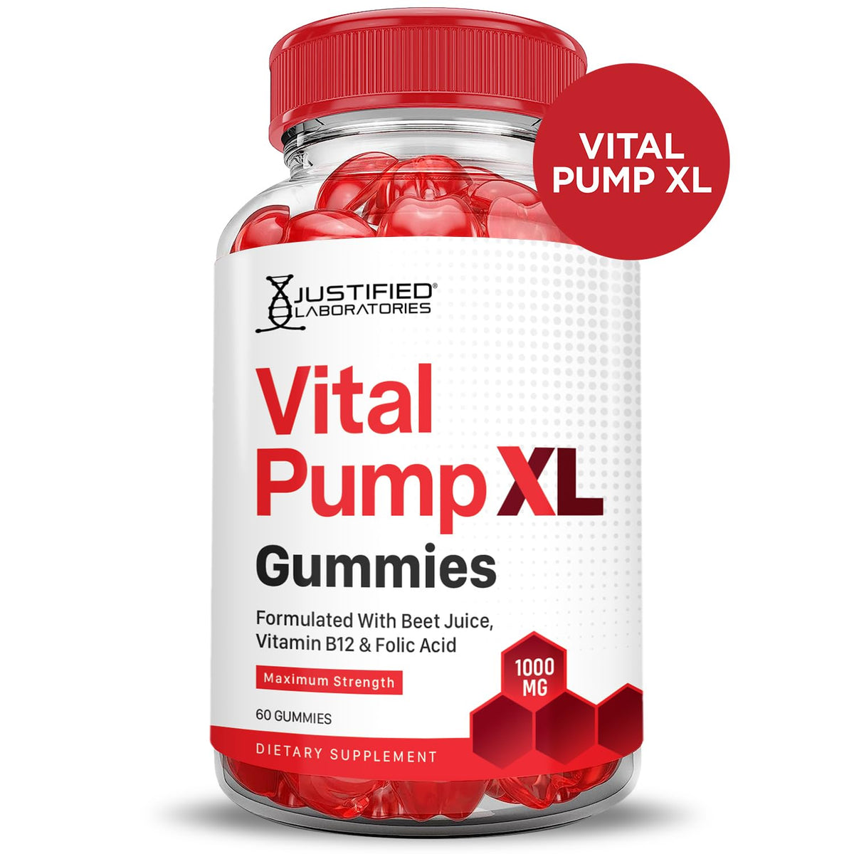 Vital Pump XL Performance Gummies 1000MG Beet Juice B12 Vegan Non GMO 120 Gummys M3624