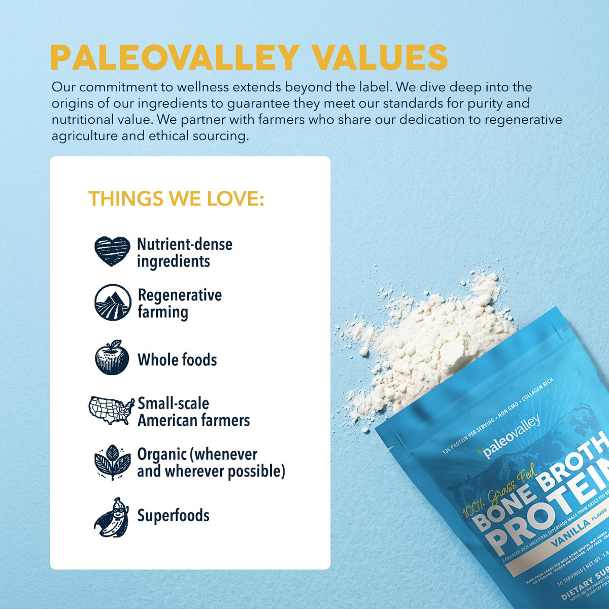 Grass Fed Bone Broth Protein Powder Vanilla P534