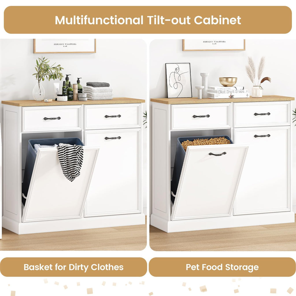 White 20 Gallon Tilt-Out Trash Cabinet K139