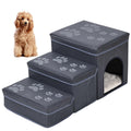 Folding Pet Ramp with Storage, Non Slip Dog Stairs, Grey M47800