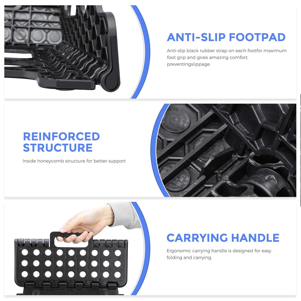 Black 1 Pack Folding Plastic Step Stool P24688