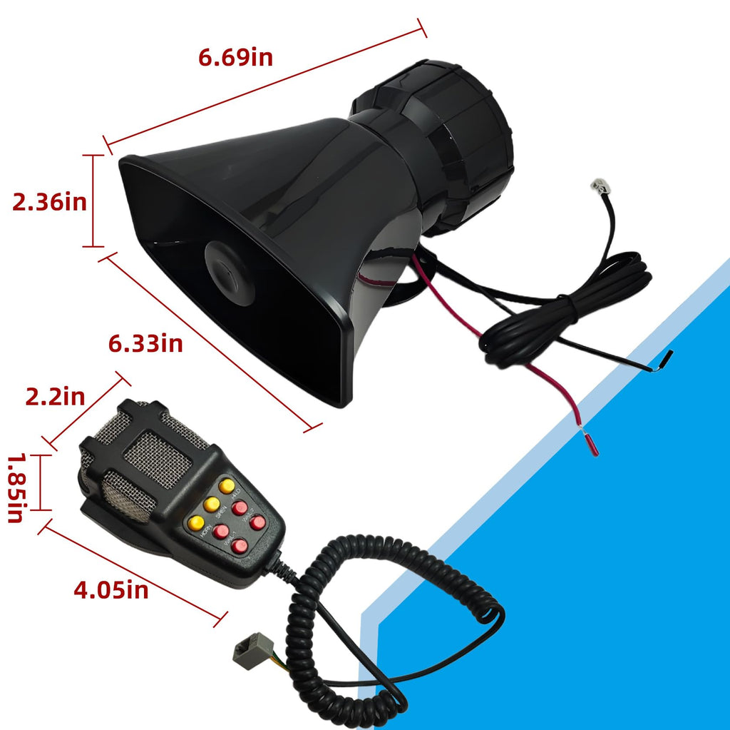 12V 100W 7 Tone Car Siren Horn Speaker with Microphone A211271