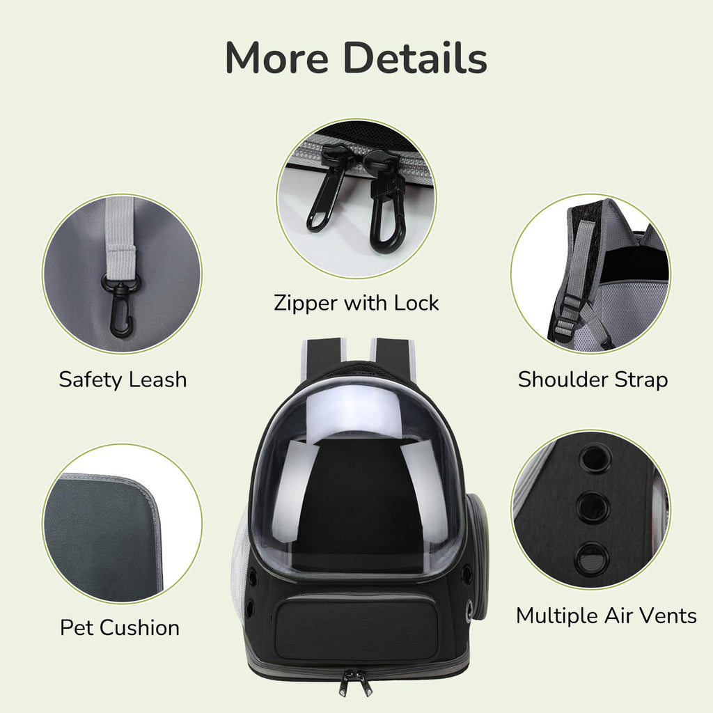 Black Expandable Cat Backpack Carrier G814