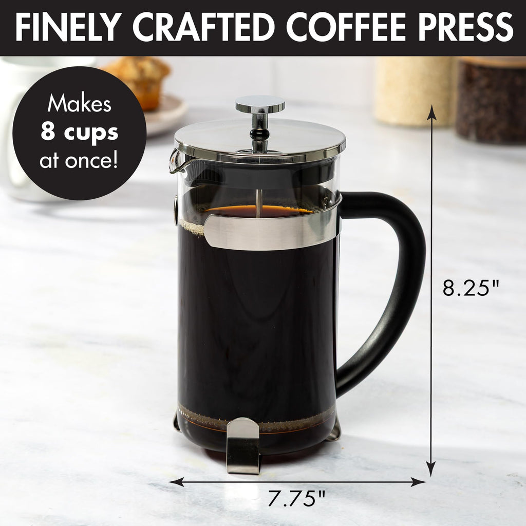 Borosilicate Glass French Press Coffee Maker 34-Ounces F3612