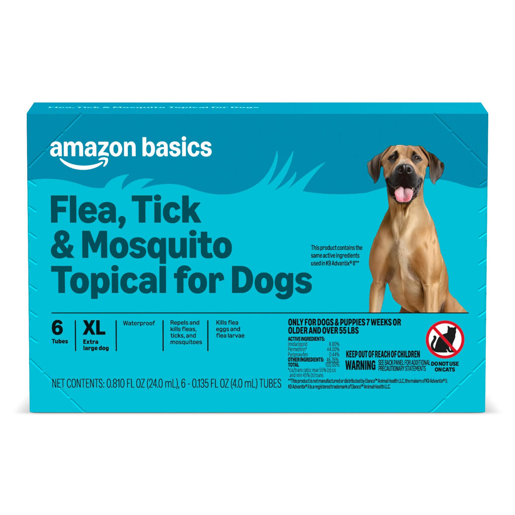 Flea, Tick & Mosquito Topical Treatment for X-Large Dogs, 6 Count V778