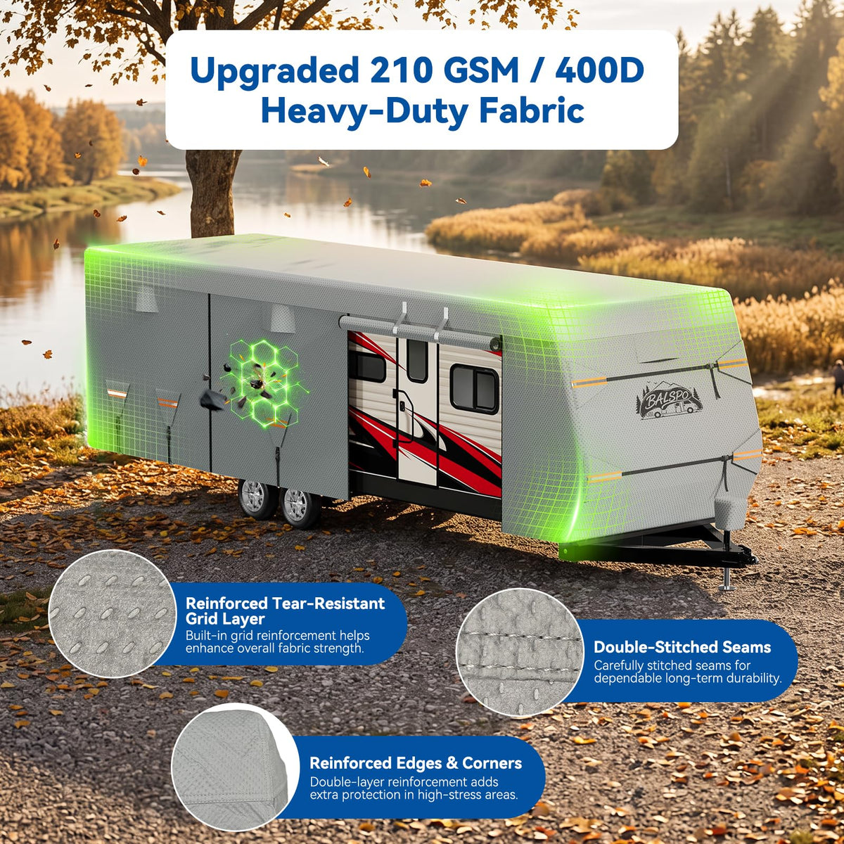 Heavy Duty Waterproof RV Cover 14-16ft P4034