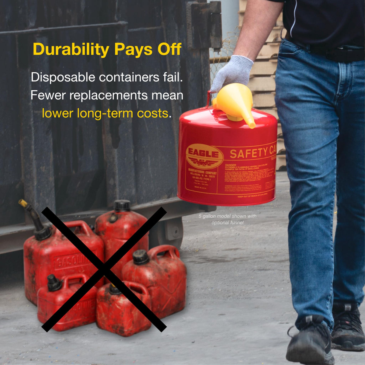 5 Gallon Type I Red Safety Gas Can J440952