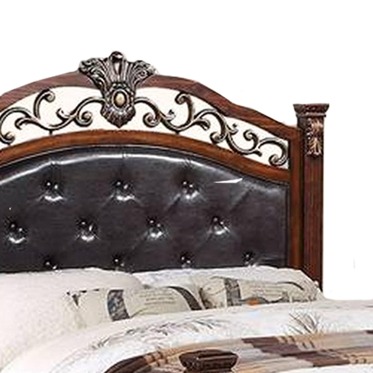 California King Button Tufted Upholstered Bed Z883