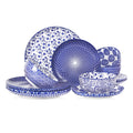 Ceramic Plates and Bowls Set, 12 Pieces Dinnerware Set for 4 K995