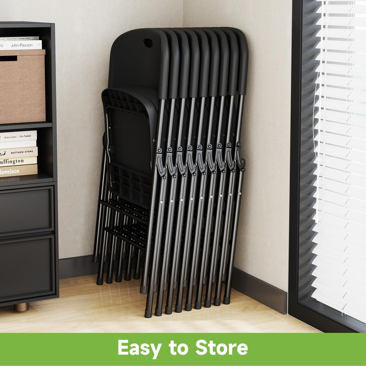 Folding Chairs Set of 10 Black P984509