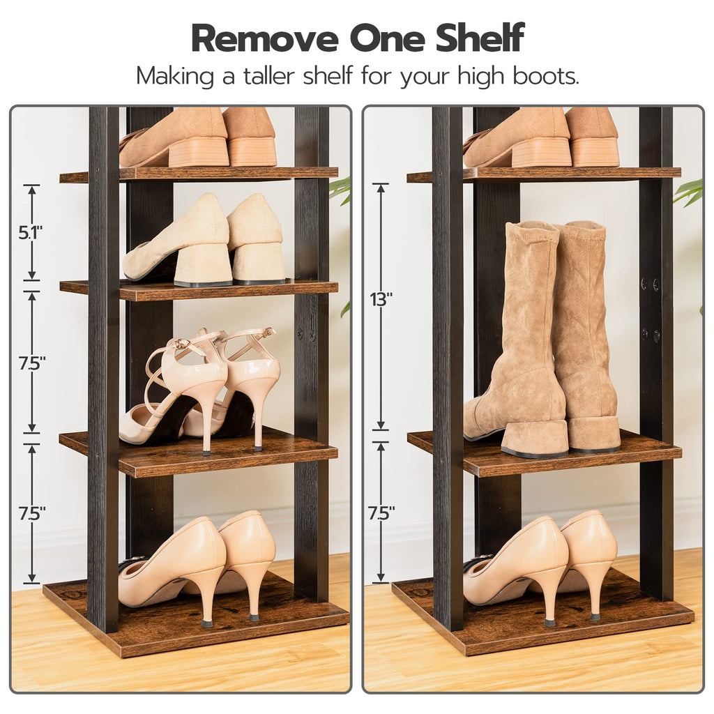 8 Tiers Vertical Wooden Shoe Rack R70173