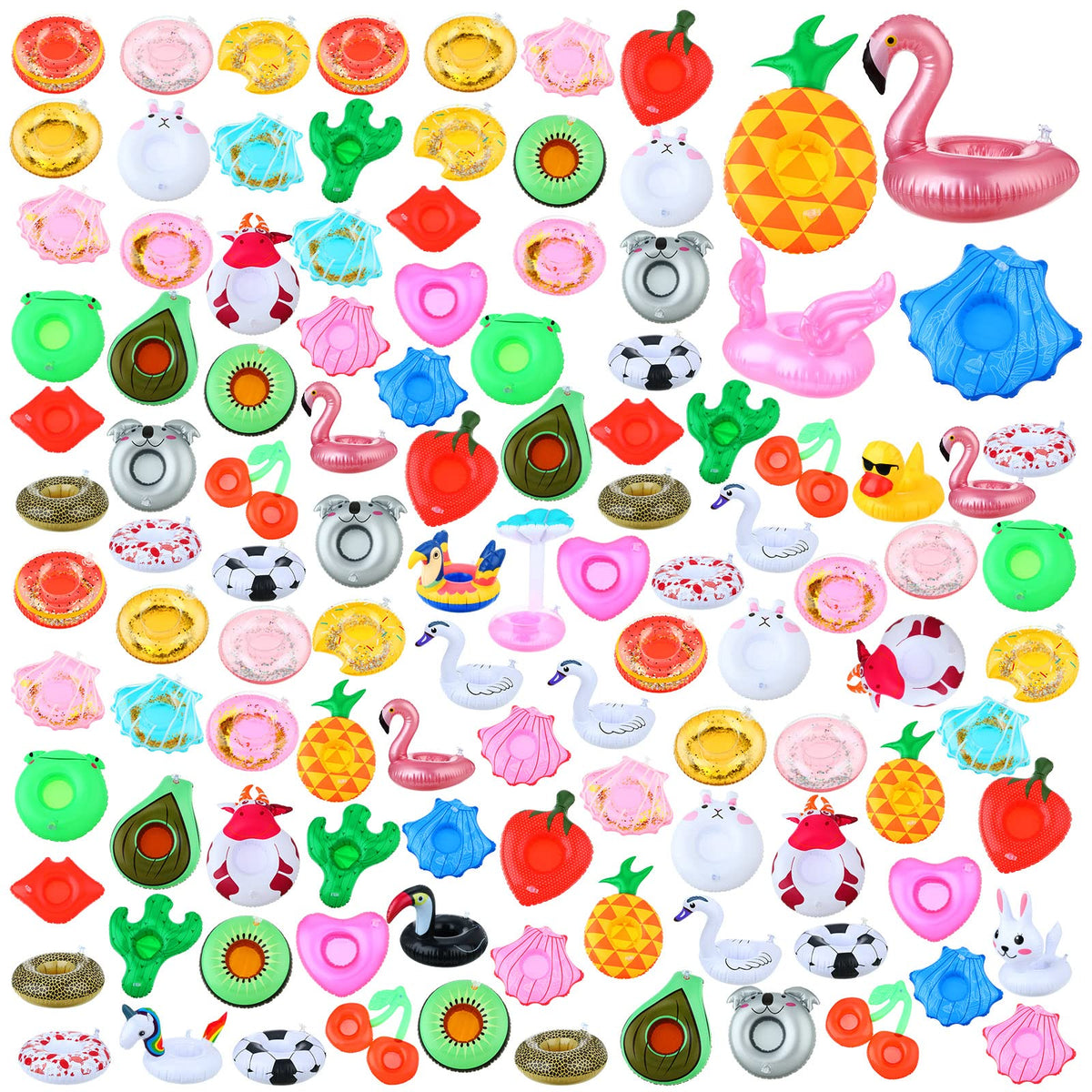 102 Pcs Inflatable Drink Holders with Air Pump Z164