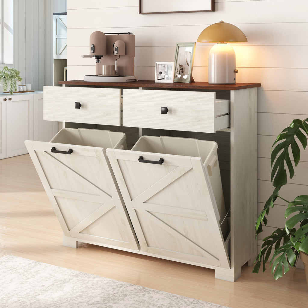 Double Tilt-Out Trash Cabinet for 2x10 Gallon Cans H701
