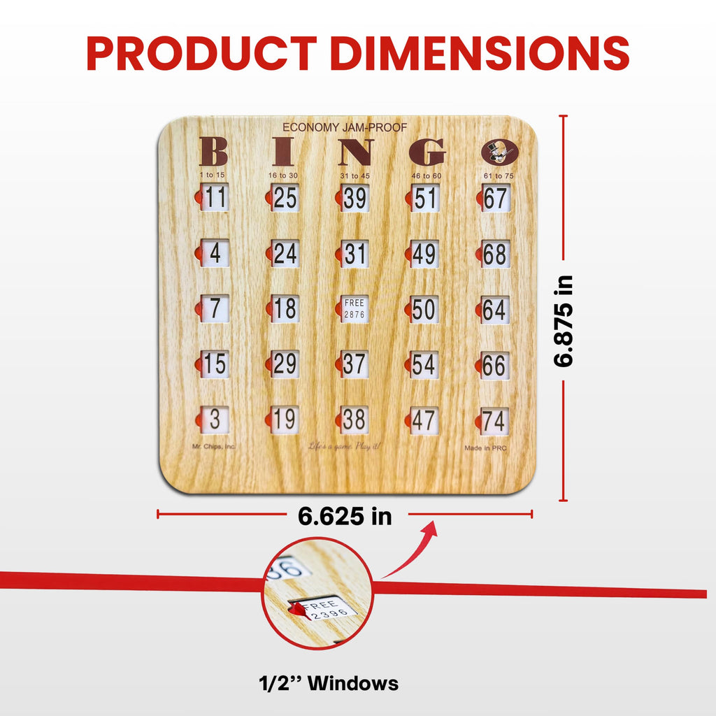 Bingo Cards with Sliding Windows 100 Pack U889