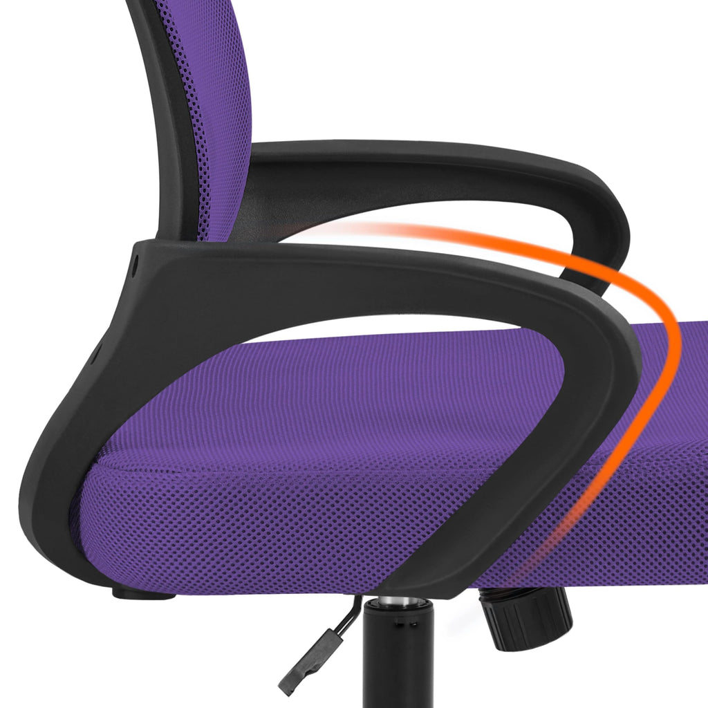 Purple Mesh Office Chairs with Lumbar Support, Set of 2 G50252