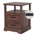 18'' Wood Nightstand with Charging Station G2720