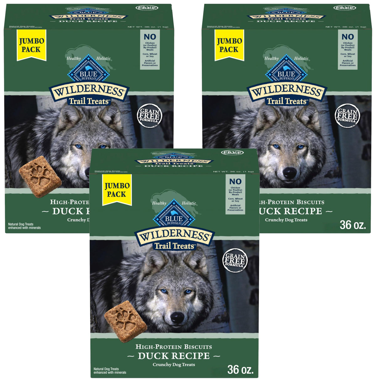 High Protein Grain Free Duck Recipe Dog Biscuits 36-oz A358