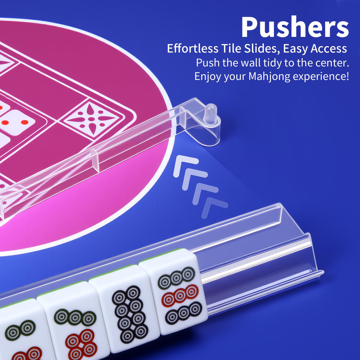 4-Piece Acrylic Mahjong Rack Set with Pushers H5987