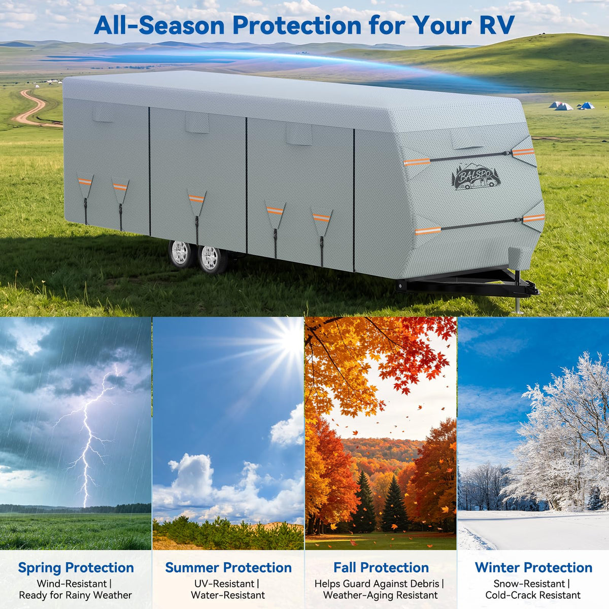 Heavy Duty Waterproof RV Cover 14-16ft P4034