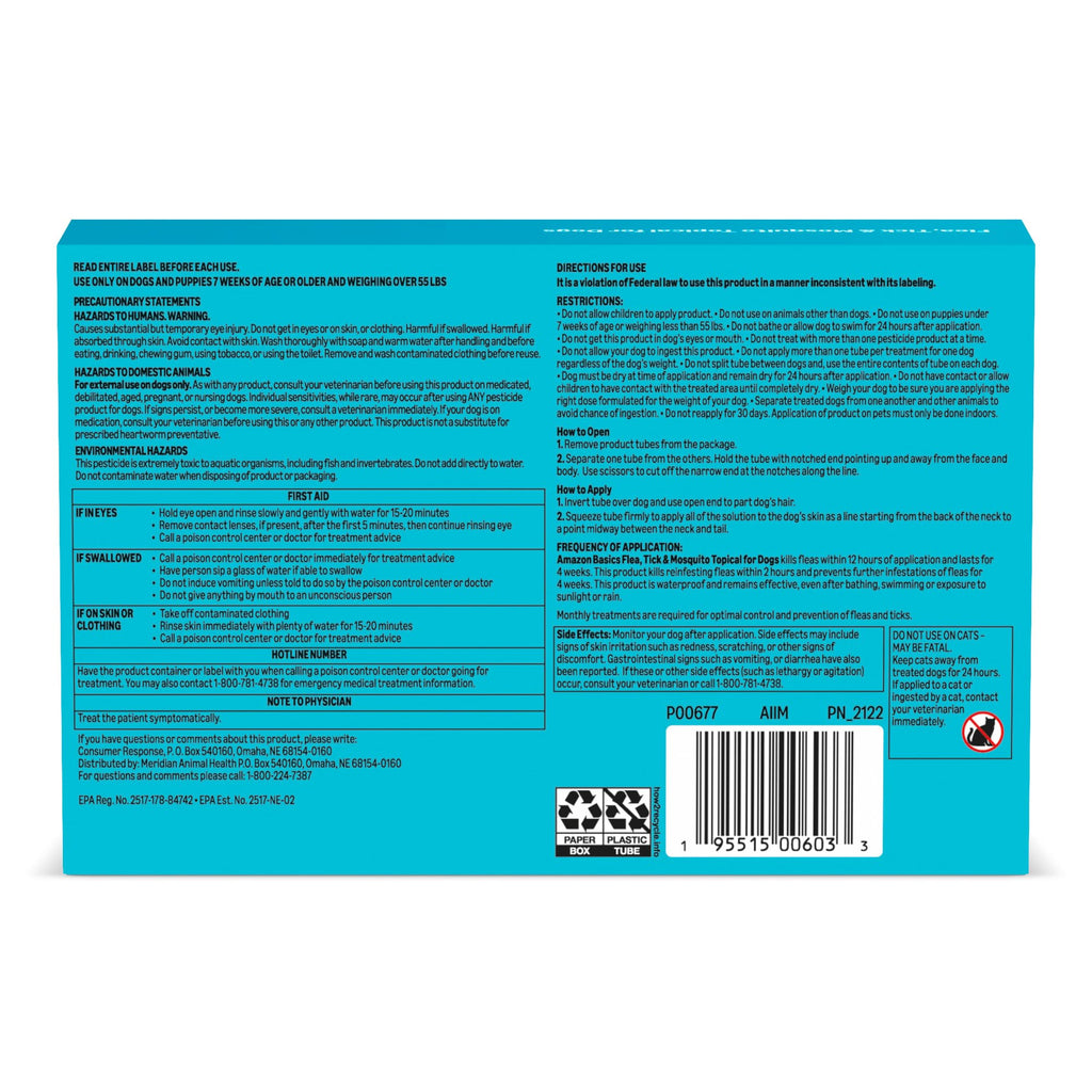 Flea, Tick & Mosquito Topical Treatment for X-Large Dogs, 6 Count V778