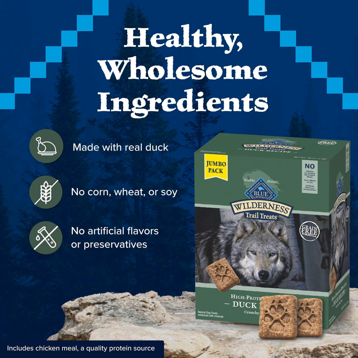 High Protein Grain Free Duck Recipe Dog Biscuits 36-oz A358