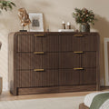 47" Walnut Fluted 6-Drawer Dresser G721