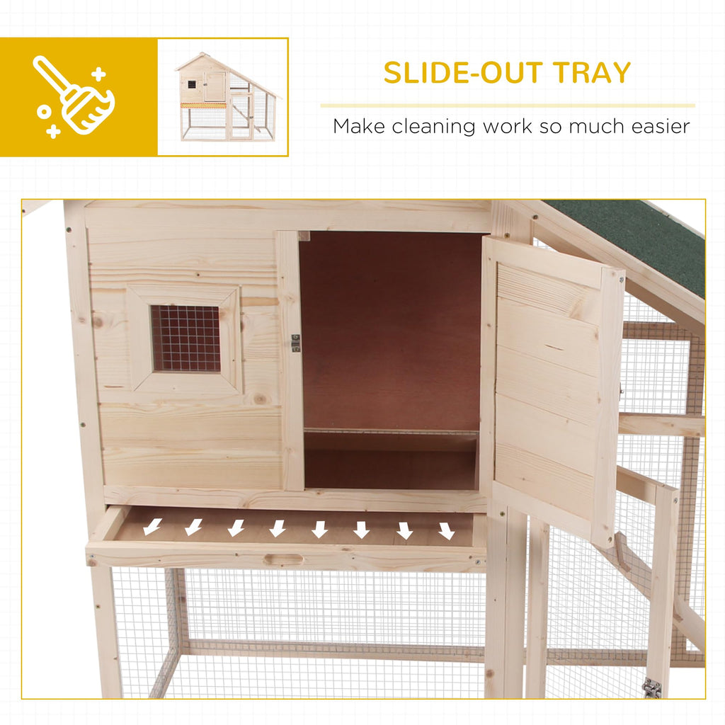 55" 2-Tier Wooden Rabbit Hutch with Ramp H1012
